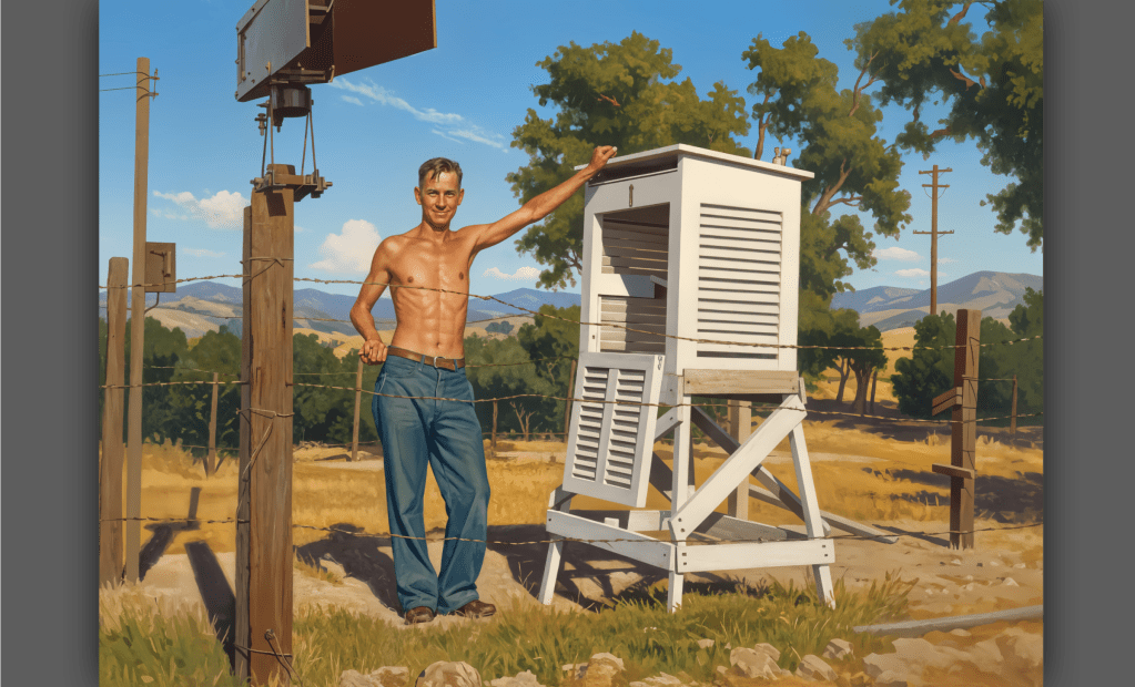 DAD, WITH HIS WEATHER STATION, CIRCA&nbsp;1936